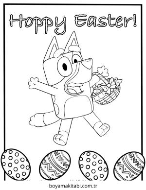 Bluey boyama sayfası – çocuk aktivitesi, PDF indir