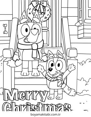 Bluey boyama sayfası – çocuklar için, çizgi film temalı