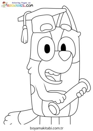 Bluey boyama sayfası – eğlenceli etkinlik, el becerilerini geliştirir