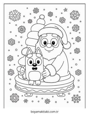 Bluey boyama sayfası – sanatsal çalışma, çocuklar için