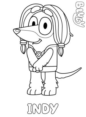 Bluey boyama sayfası,  coloring page, Indy De Bluey, 