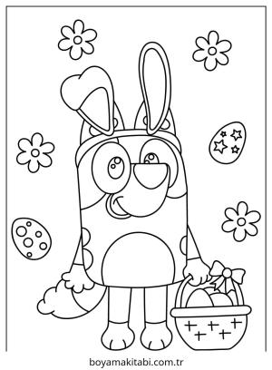 Bluey boyama sayfası – PDF indir, sevimli karakter