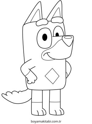 Bluey boyama sayfası – okul öncesi, evde etkinlik