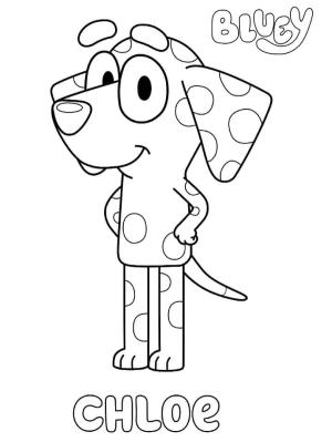 Bluey boyama sayfası,  coloring page, Bluey’den Chloe, 