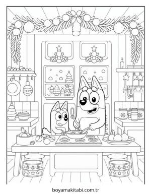 Bluey boyama sayfası – boyama çalışması, yaratıcılığı geliştirir