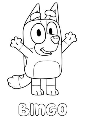 Bluey boyama sayfası,  coloring page, Bingo Heeler’ın Mavisi Var, 