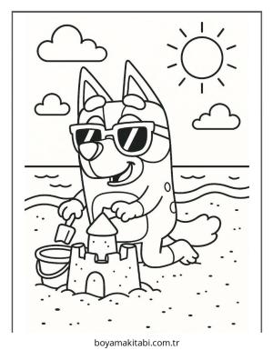 Bluey boyama sayfası – keyifli zaman, renkli çizimler