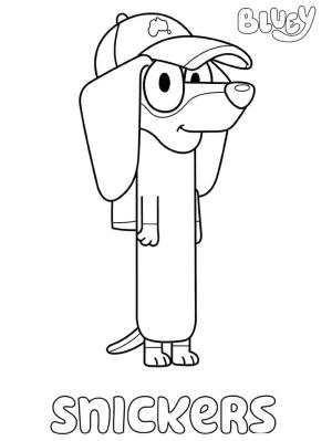 Bluey boyama sayfası,  coloring page, Bluey’nin Snickers’ı, 