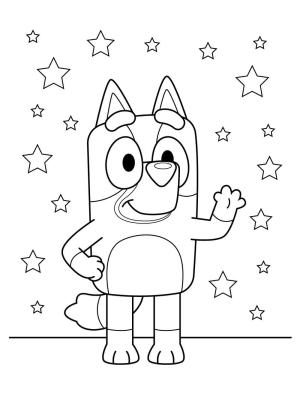 Bluey boyama sayfası,  coloring page, Yıldızlı Bingo, 