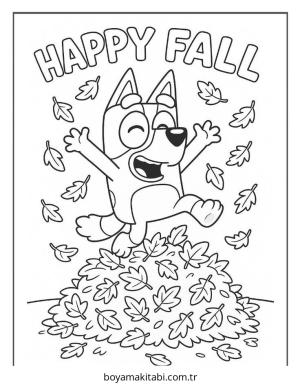 Bluey boyama sayfası – basit çizim, kolay boyama