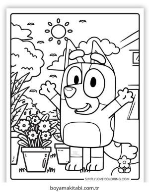 Bluey boyama sayfası – el becerilerini geliştirir, boyama çalışması