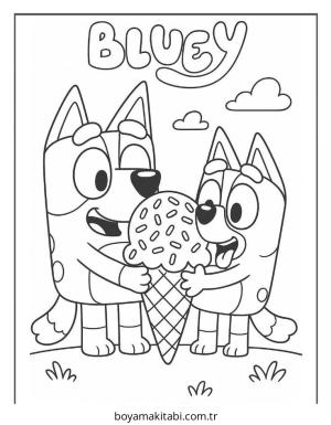 Bluey boyama sayfası – PDF indir, sevimli karakter