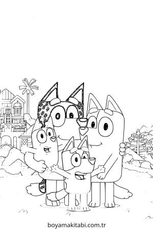 Bluey boyama sayfası – el becerilerini geliştirir, boyama çalışması