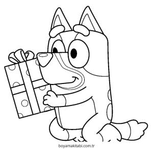 Bluey boyama sayfası – sanatsal çalışma, çocuklar için