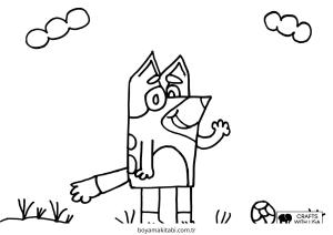 Bluey boyama sayfası – evde etkinlik, ücretsiz yazdır