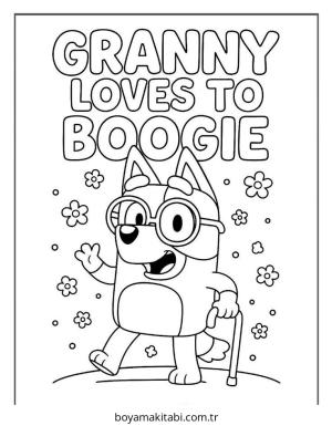 Bluey boyama sayfası – renkli çizimler, okul öncesi