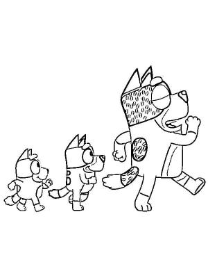 Bluey boyama sayfası,  coloring page, Bluey, Bingo ve Haydut Heeler Gidiyor, 