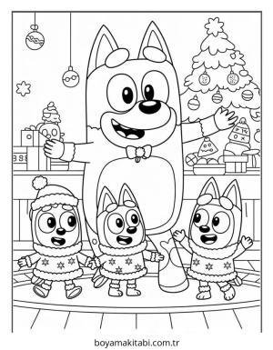 Bluey boyama sayfası – okul öncesi, evde etkinlik