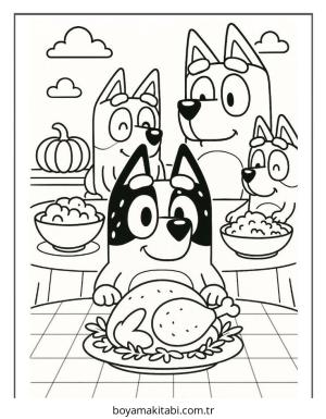 Bluey boyama sayfası – keyifli zaman, renkli çizimler