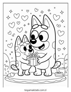 Bluey boyama sayfası – boyama etkinliği, çocuk aktivitesi