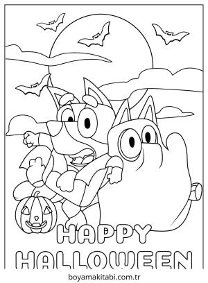 Bluey boyama sayfası – çocuk aktivitesi, PDF indir