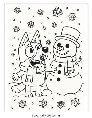 Bluey boyama sayfası – evde etkinlik, ücretsiz yazdır