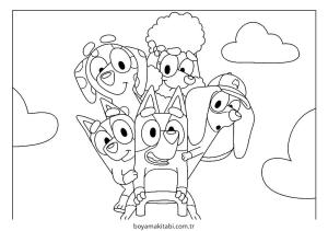 Bluey boyama sayfası – ücretsiz yazdır, boyama etkinliği