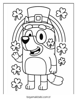 Bluey boyama sayfası – el becerilerini geliştirir, boyama çalışması