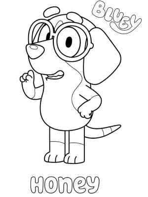 Bluey boyama sayfası,  coloring page, Beagle Köpek Balı, 