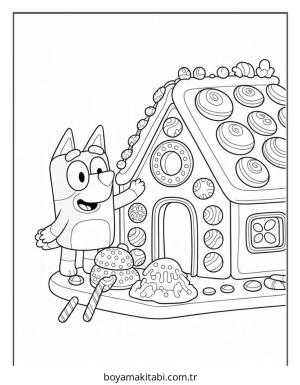 Bluey boyama sayfası – renkli çizimler, okul öncesi