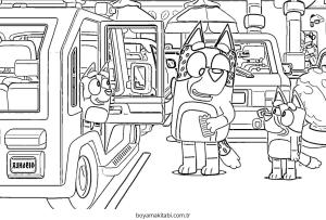 Bluey boyama sayfası – kolay boyama, eğitici aktivite