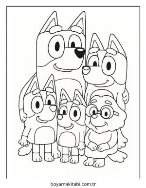 Bluey boyama sayfası – eğitici aktivite, yaratıcılık
