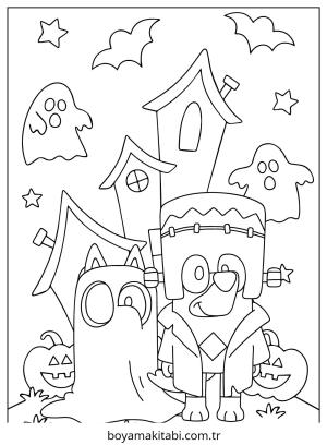 Bluey boyama sayfası – sevimli karakter, sanatsal çalışma