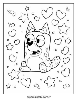 Bluey boyama sayfası – keyifli zaman, renkli çizimler
