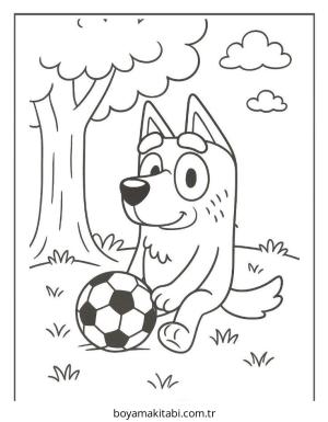 Bluey boyama sayfası – çocuklar için, çizgi film temalı