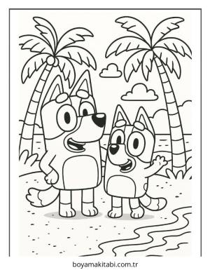 Bluey boyama sayfası – ücretsiz yazdır, boyama etkinliği