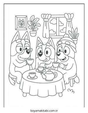 Bluey boyama sayfası – boyama çalışması, yaratıcılığı geliştirir