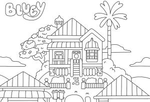 Bluey boyama sayfası,  coloring page, Bluey’nin Evi, 