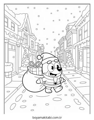 Bluey boyama sayfası – çocuk aktivitesi, PDF indir