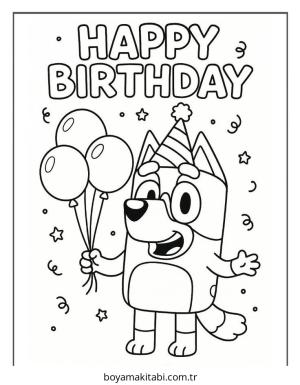 Bluey boyama sayfası – sevimli karakter, sanatsal çalışma