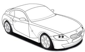 BMW boyama sayfası,  coloring page, Güzel BMW kupası, 