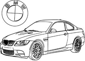 BMW boyama sayfası,  coloring page, BMW araba ve logosu boyama sayfası, 