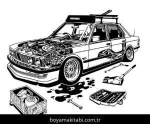 BMW boyama sayfası – okul öncesi, evde etkinlik