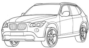 BMW boyama sayfası,  coloring page, Çapraz BMW, 