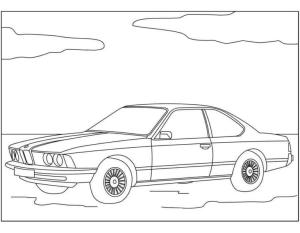 BMW boyama sayfası,  coloring page, Bulutların arka planında BMW köpekbalığı, 