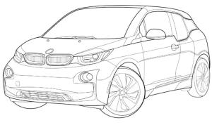 BMW boyama sayfası,  coloring page, BMW i3, 