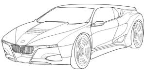 BMW boyama sayfası,  coloring page, Büyük tekerlekli BMW, 