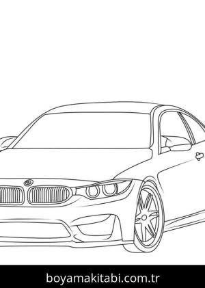 BMW boyama sayfası – sanatsal çalışma, çocuklar için