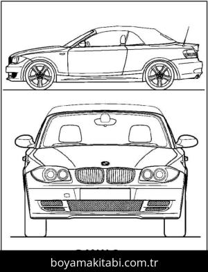 BMW boyama sayfası – basit çizim, kolay boyama