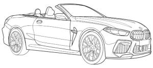 BMW boyama sayfası,  coloring page, Serin jantlar ile Cabrio boyama oyunu, 